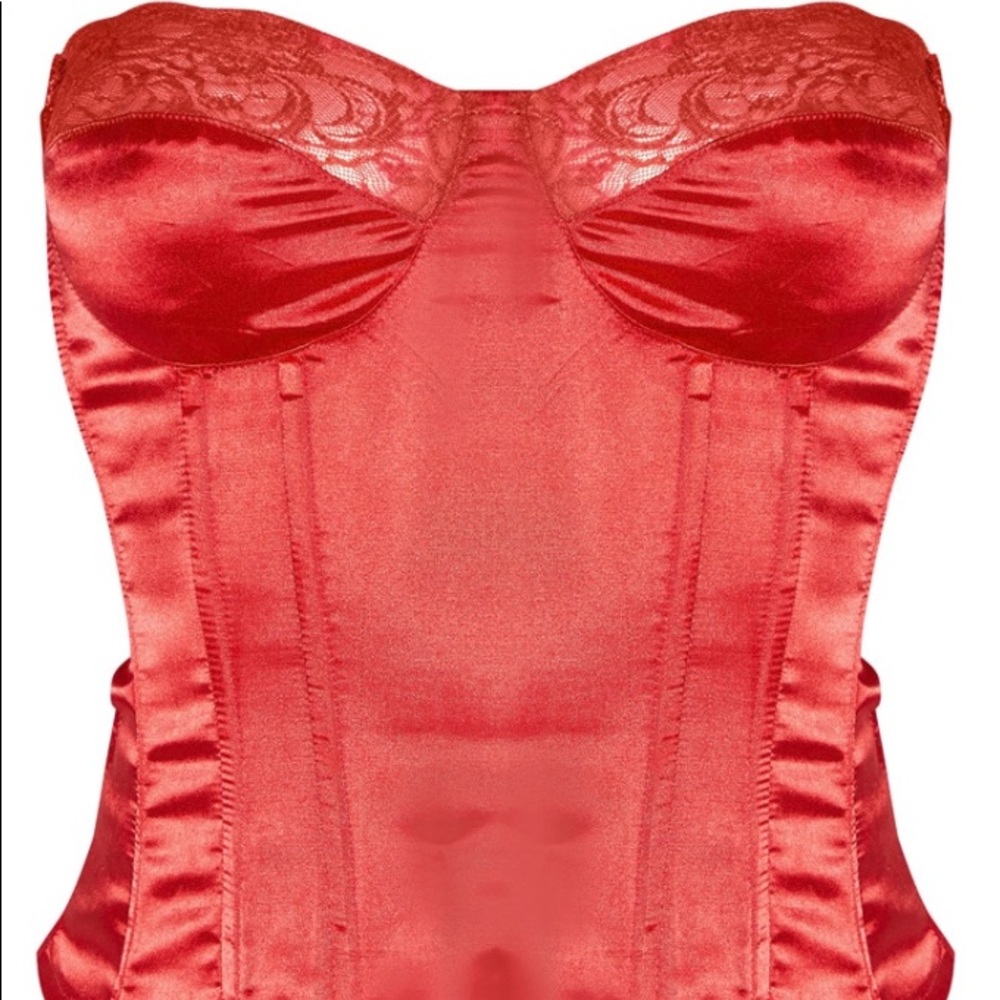 PrettyLittleThing red corset